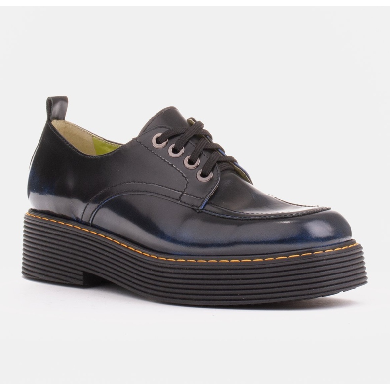 Marco Shoes Mokasyny Chiara ze skóry przecieranej czarne niebieskie 1