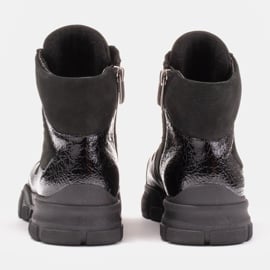 Marco Shoes Sportowe botki Mil z ozdobnym lakierem czarne 6