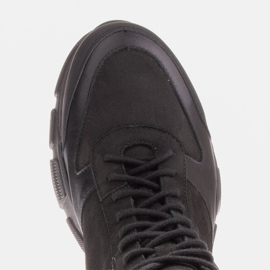 Marco Shoes Sportowe botki Mil z ozdobnym lakierem czarne 7