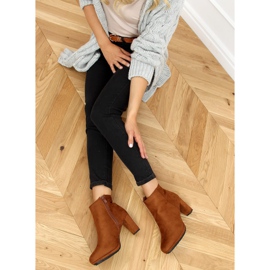 Botki na obcasie camel F049 Camel brązowe 2