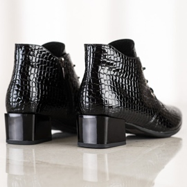 Sznurowane Botki VINCEZA czarne 1