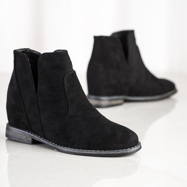 S. BARSKI Kowbojki Na Koturnie S.BARSKI czarne 2