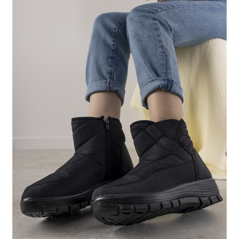 Czarne śniegowce damskie Trens 1