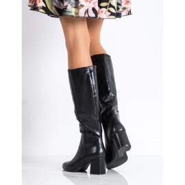 M.Daszyński Ciepłe Kozaki W Szpic czarne 2