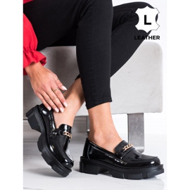 Filippo Półbuty Ze Skóry Z Łańcuszkiem czarne 1