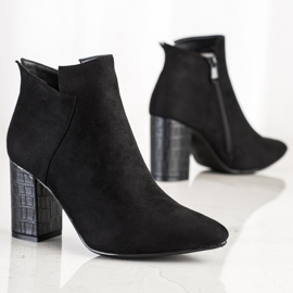 Vinceza Botki Z Obcasem Snake Print czarne 1