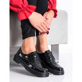 Filippo Skórzane Półbuty Snake Print czarne 2