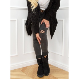 Botki na ukrytym koturnie czarne KL-711 Black 2