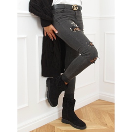 Botki na ukrytym koturnie czarne KL-711 Black 1