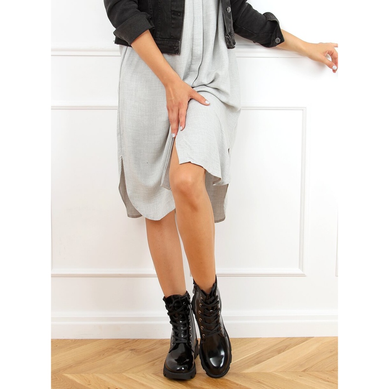 Workery sznurowane czarne Y9551 Black 1