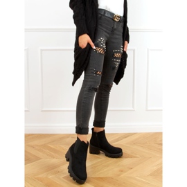 Sztyblety na grubej podeszwie czarne CH19201 Black 1