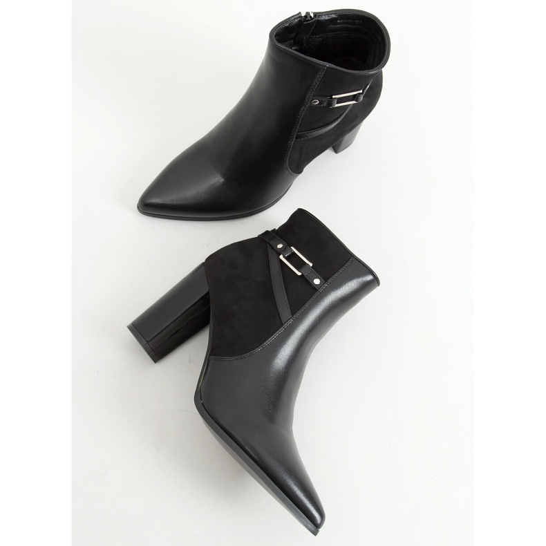 Botki na obcasie czarne E9306 Black 1