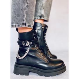 Workery z łańcuszkami czarne RQ381 Black 1