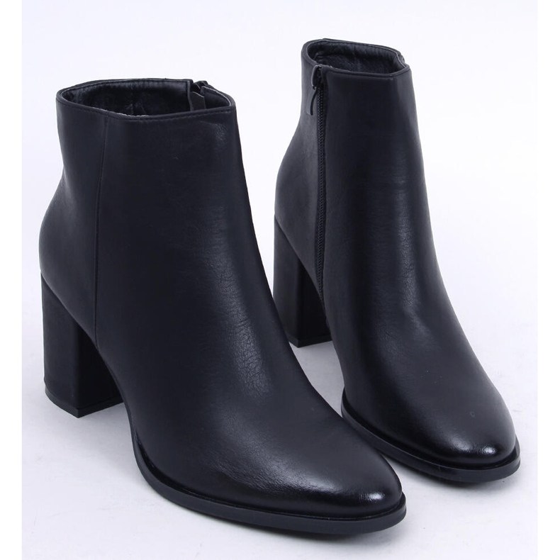 Botki na obcasie czarne 1903 Black 1