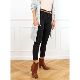 Botki na obcasie brązowe 3654 Camel 2