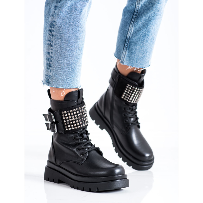 Evento Workery z ćwiekami czarne 2