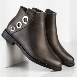 Goodin Botki Ze Srebrnymi Ozdobami brązowe 1