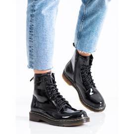 Queentina Modne Lakierowane Trapery czarne 2