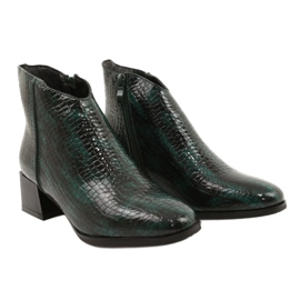 M.Daszyński Botki na suwak ocieplane Daszyński MR2130-8 Green czarne zielone 4