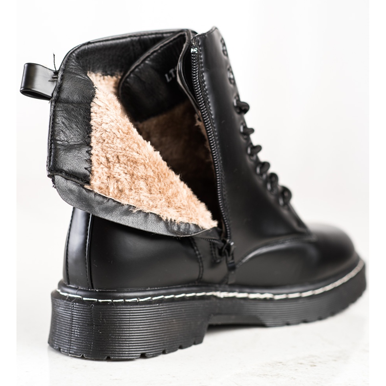 SHELOVET Modne Sznurowane Botki czarne 1