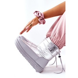 Damskie Śniegowce Big Star II274118 Srebrne srebrny 1