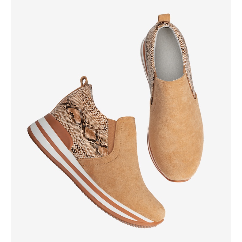 BM Pomarańczowe sneakersy na koturnie Infinitale 1