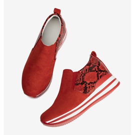 Czerwone sneakersy na koturnie Infinitale 2