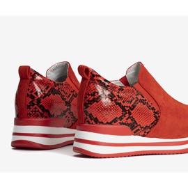 Czerwone sneakersy na koturnie Infinitale 1