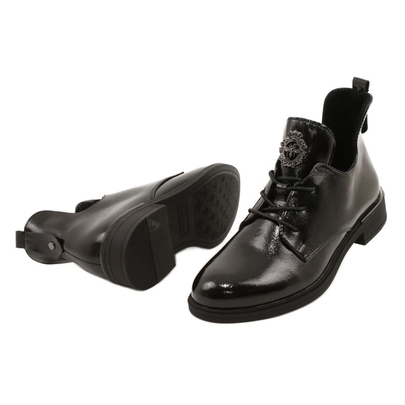 Botki lakierowane Sergio Leone PB262 czarne 3