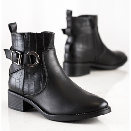 Super Mode Casualowe Botki Ze Sprzączką czarne 1