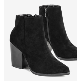 Czarne botki na słupku Milady 1