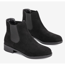 Czarne klasyczne botki damskie ocieplane Cristal 1