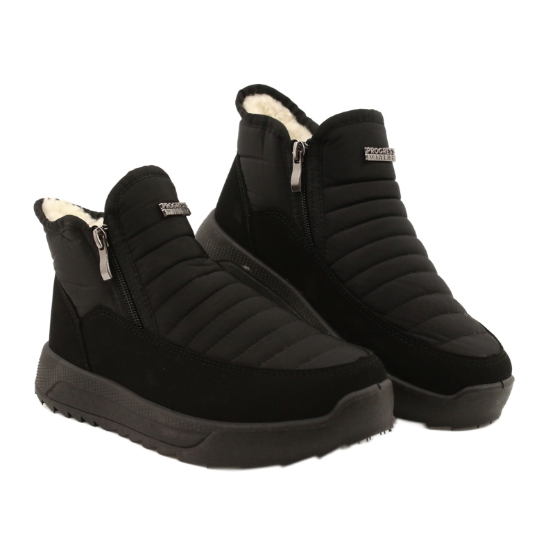 Botki damskie na futerku Progress PROGJ-21-21 czarne 5