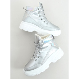 Ocieplane buty sportowe srebrne FA-3357 Silver srebrny 1