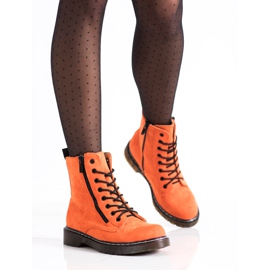 SHELOVET Pomarańczowe Trapery Z Ozdobnym Suwakiem 2