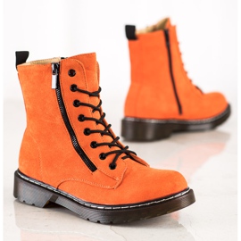 SHELOVET Pomarańczowe Trapery Z Ozdobnym Suwakiem 1