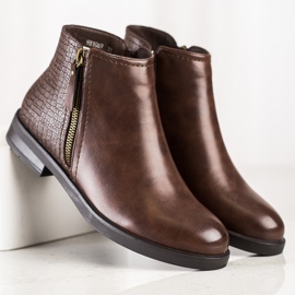 Clowse Casualowe Botki Snake Print brązowe 2