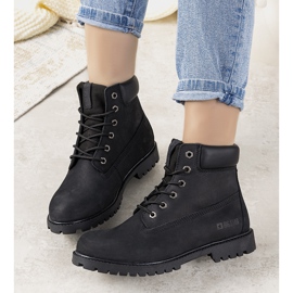 Czarne traperki damskie Big Star Amitee 1