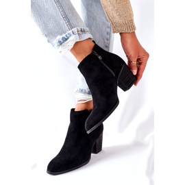 Damskie Klasyczne Botki Zamszowe Czarne Flashbrook 3