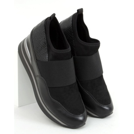 Buty sportowe na koturnie czarne RQ302 Black 1