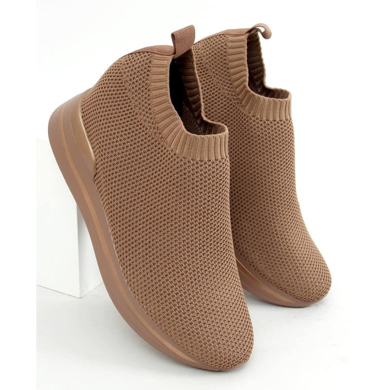 Buty sportowe na koturnie camel RQ316 Camel brązowe 1