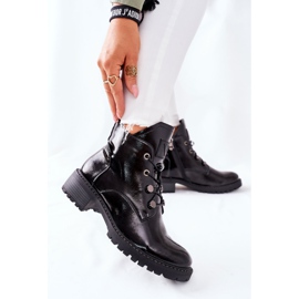 Vinceza Lakierowane Ocieplane Botki Czarne Cloghan 2