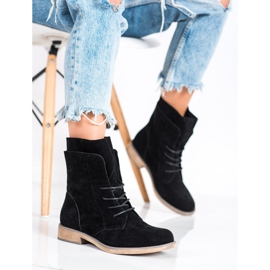 Seastar Wysokie zamszowe botki czarne 2