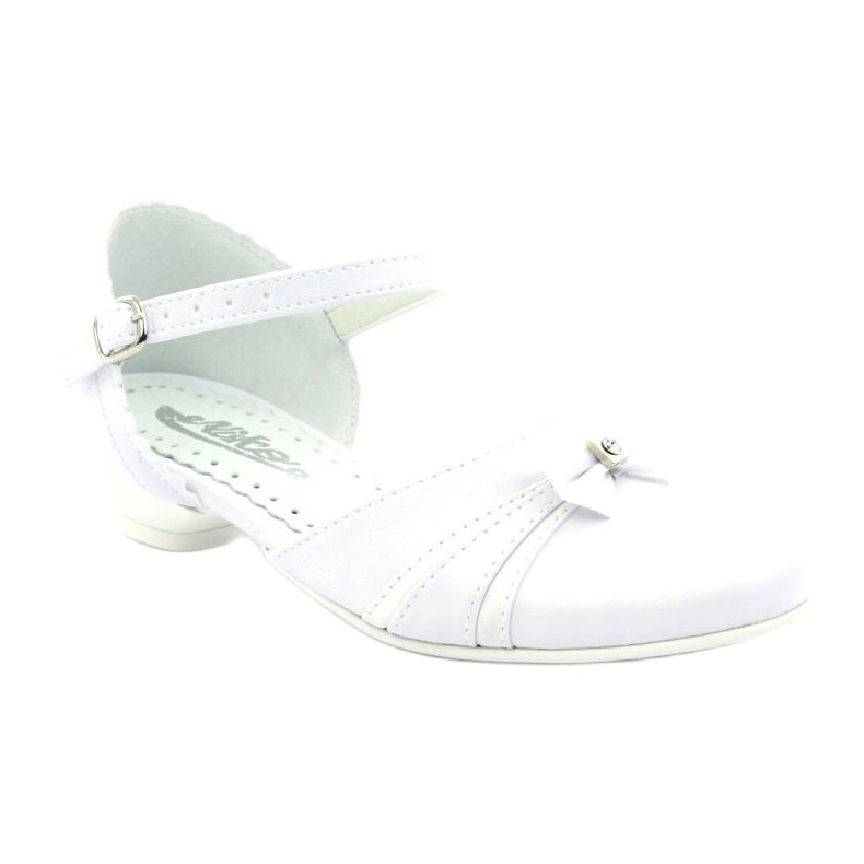 Czółenka balerinki komunijne Miko 702 białe 1