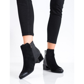 Botki Z Wstawką Snake Print VINCEZA czarne 2