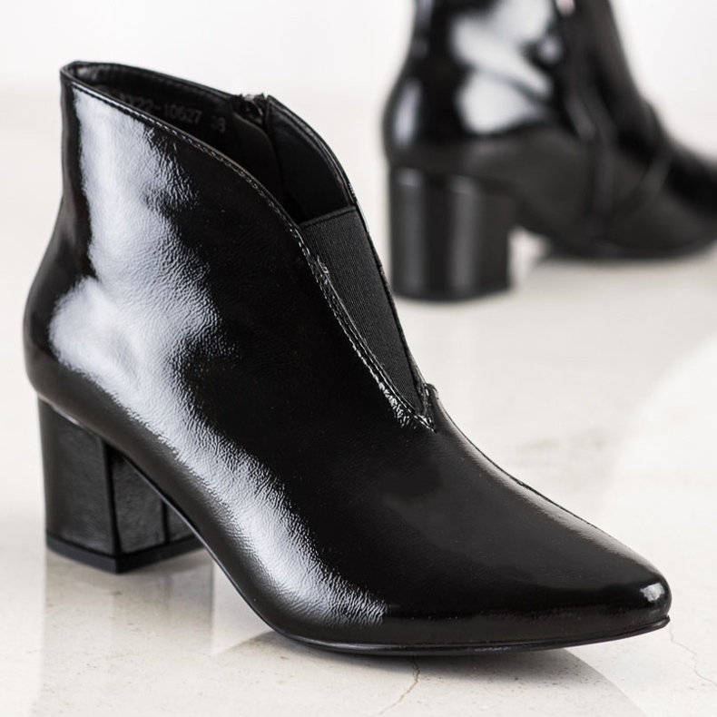 Lakierowane Botki VINCEZA czarne 1