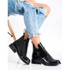 Filippo Stylowe Lakierowane Botki czarne 2