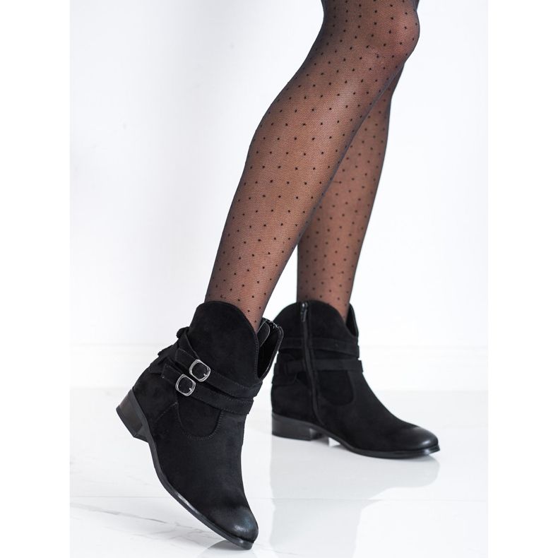 Kowbojki Ze Sprzączkami VINCEZA czarne 2