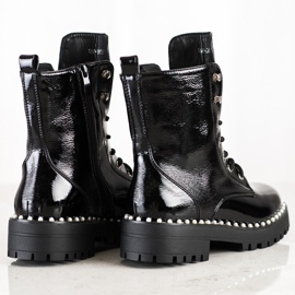 Bestelle Czarne Workery Z Perełkami 1