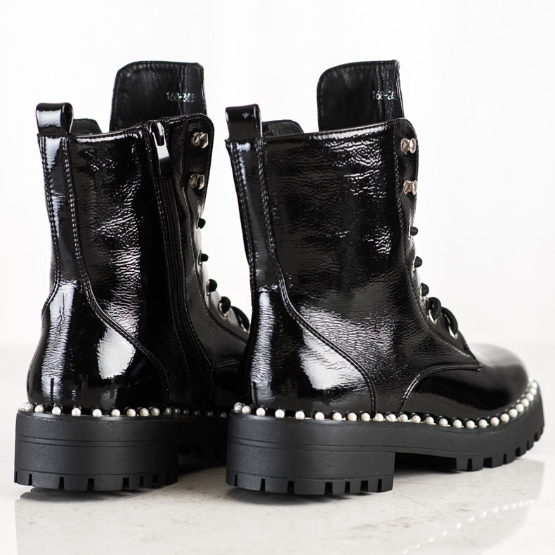 Bestelle Czarne Workery Z Perełkami 1